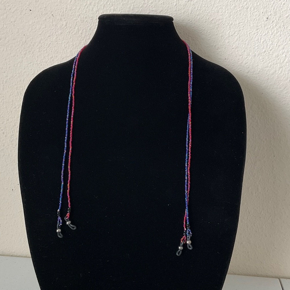2-Colorful Beaded Eyeglass Chain Set